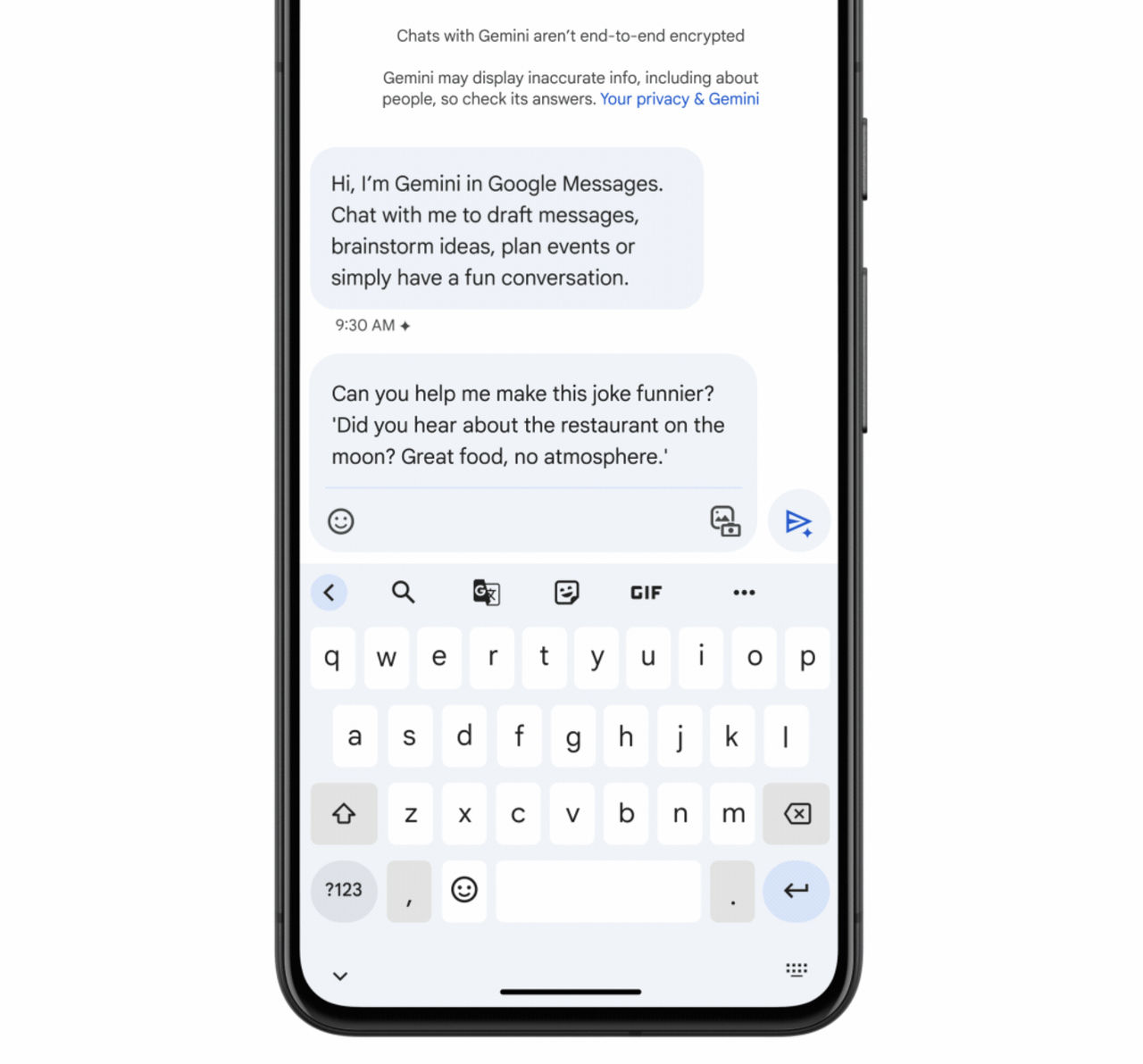 Gemini kommer till Androids meddelandefunktion