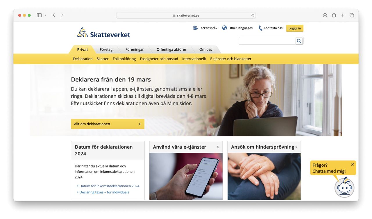 Problem att se deklarationen