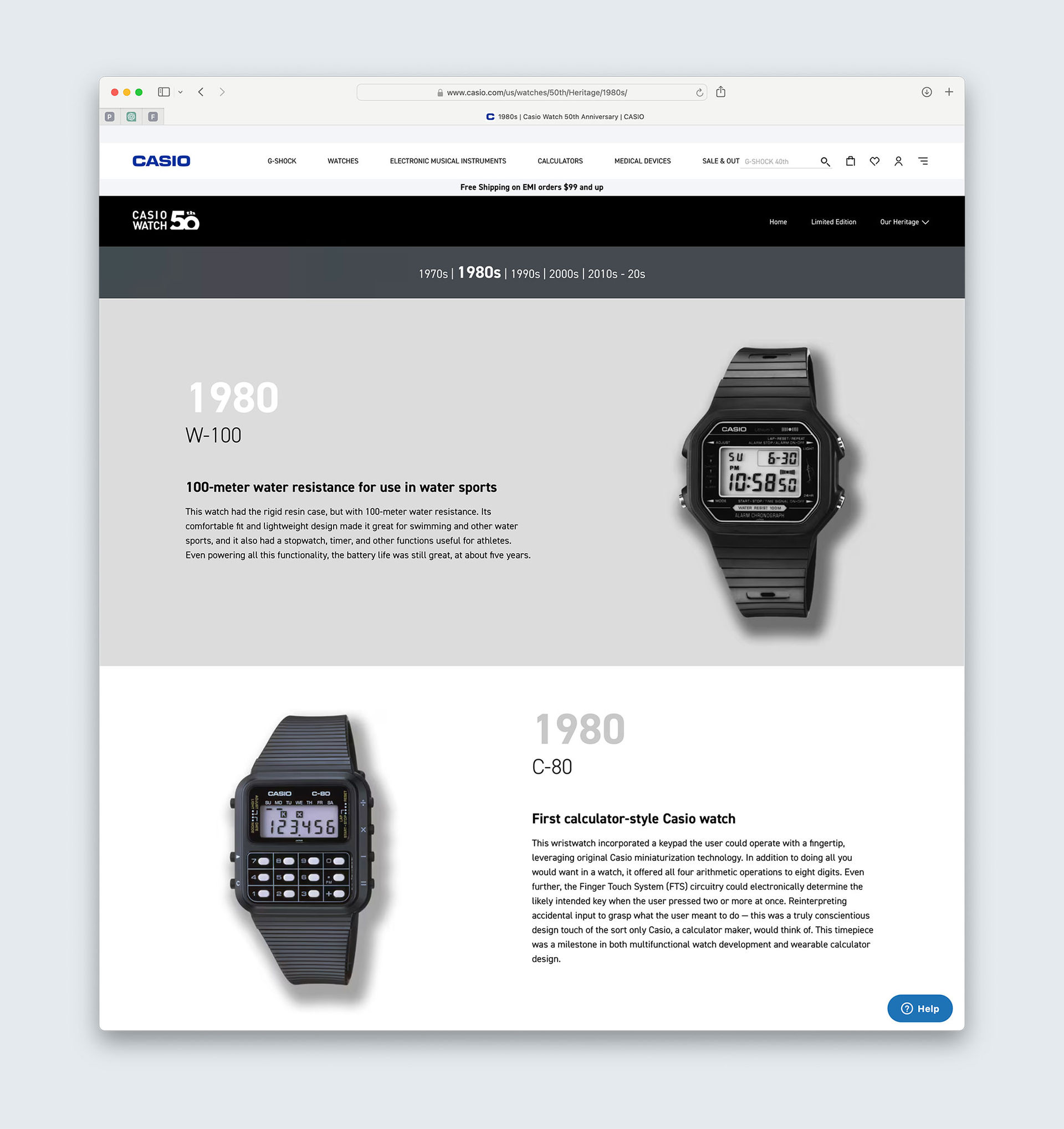 Kolla in Casios klockhistoria