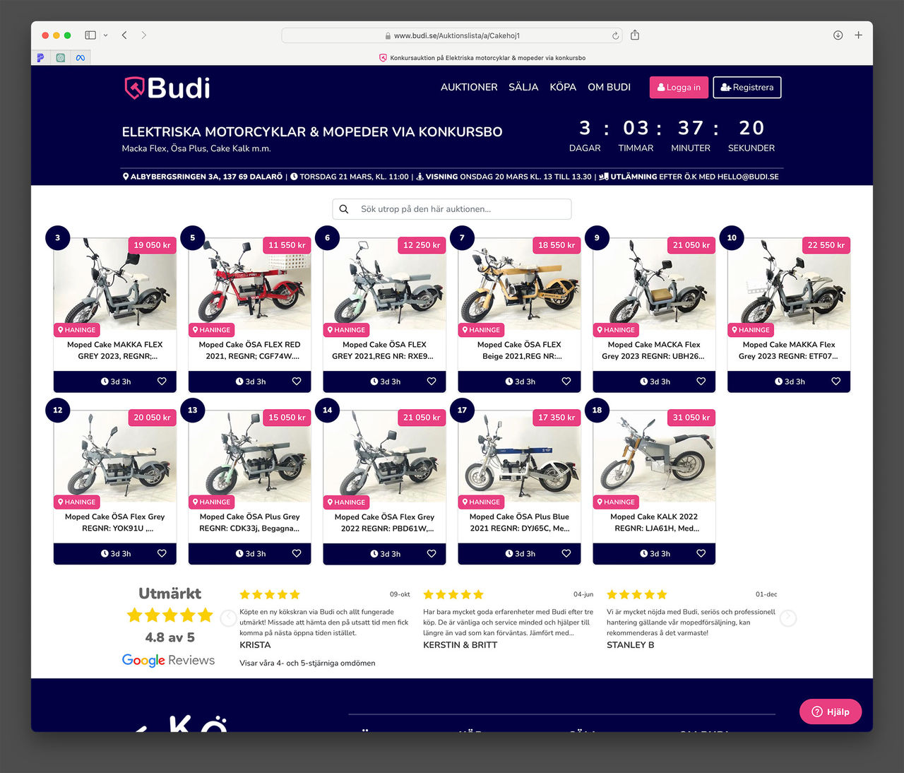 Cake-moppar säljs på auktion