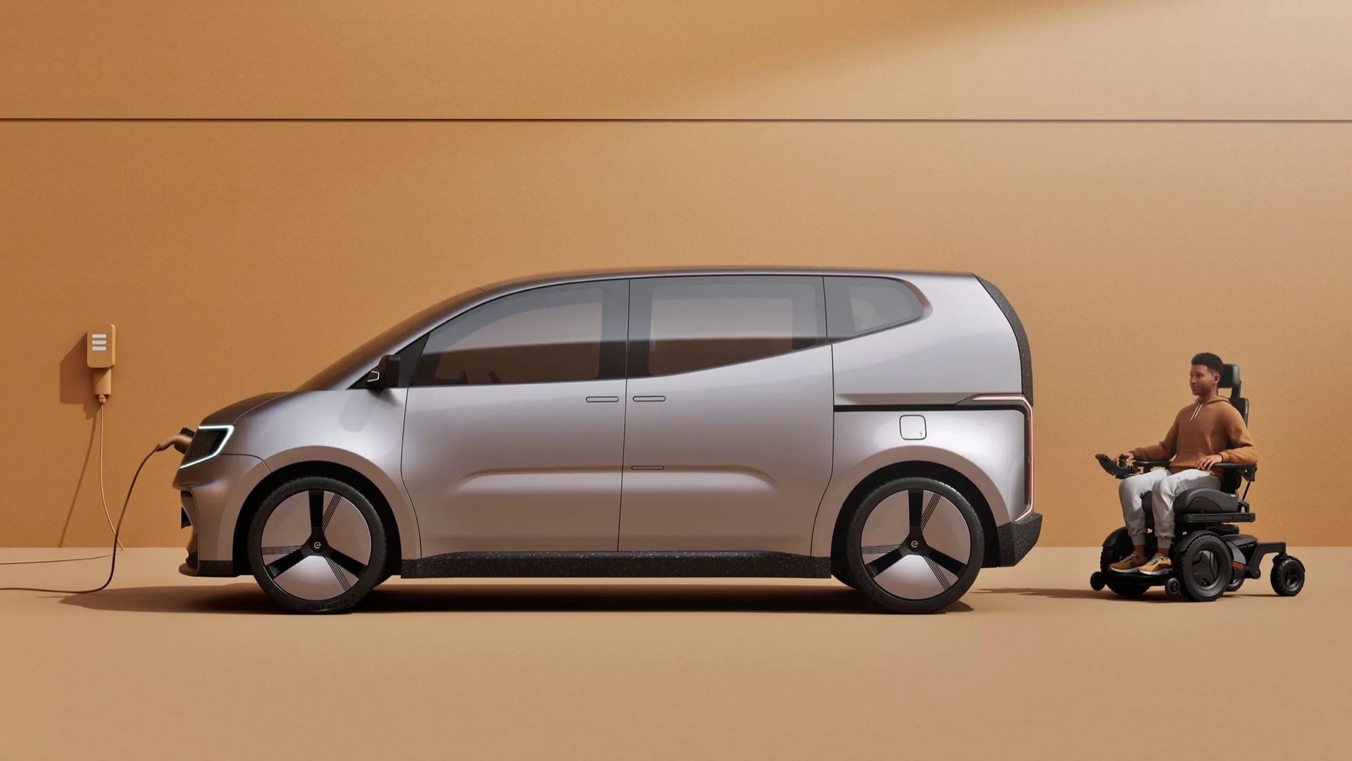 Eldriven minibuss framtagen för rullstolsburna