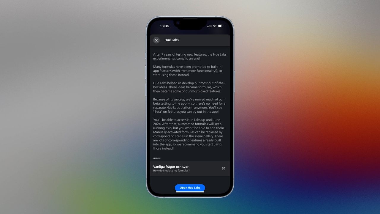 Signify skrotar Philips Hue Labs