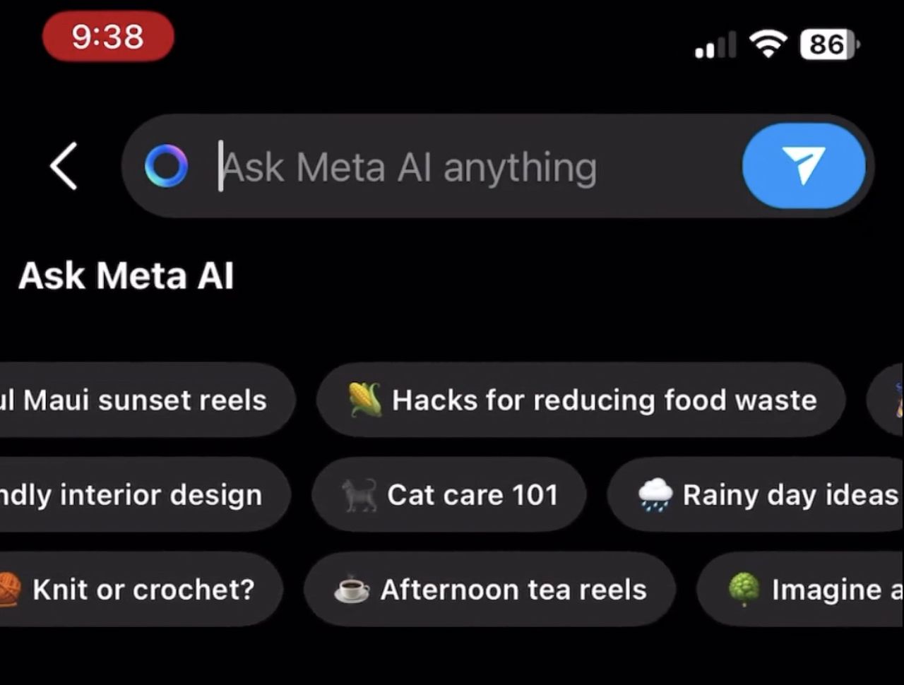 Metas chatbot testas på Instagram