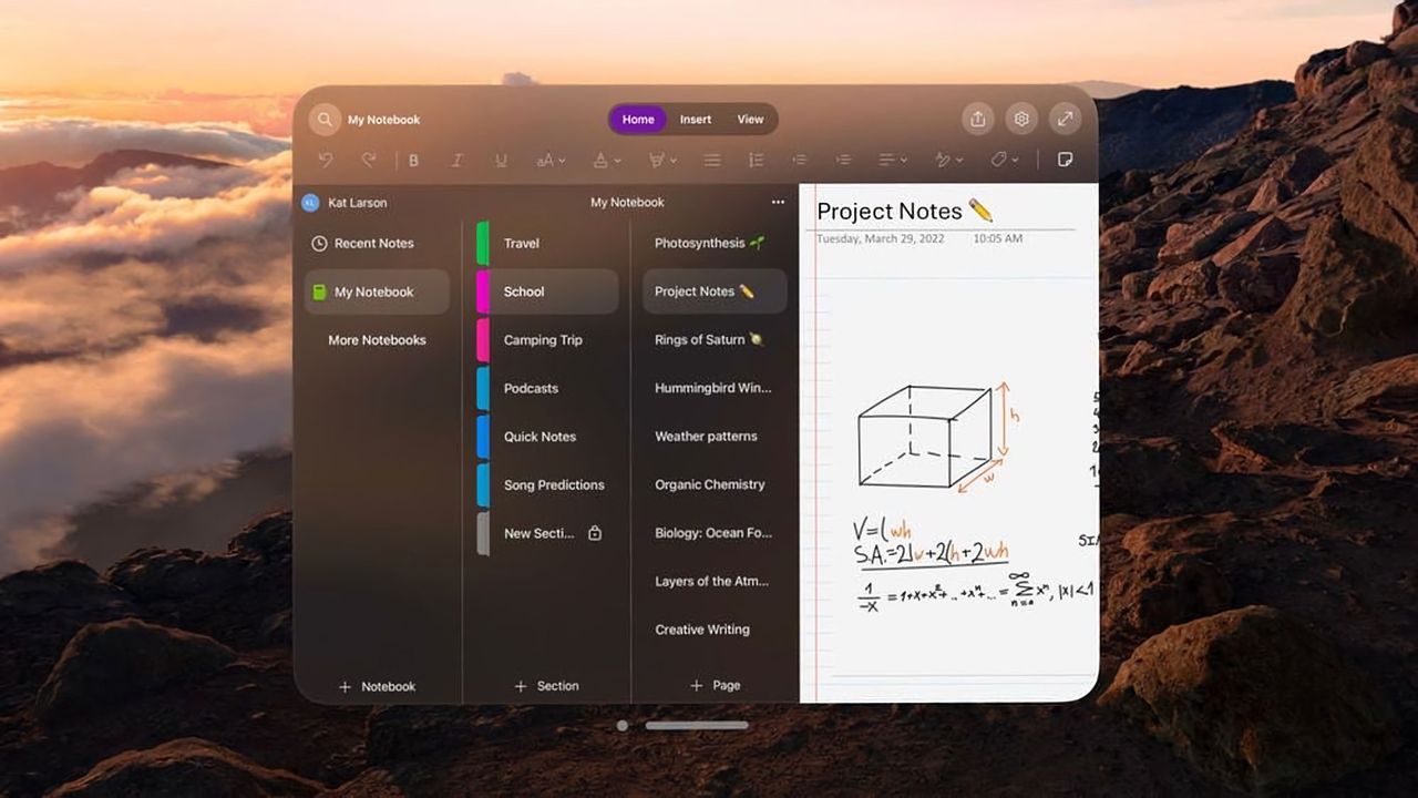 Microsoft släpper OneNote för Vision Pro