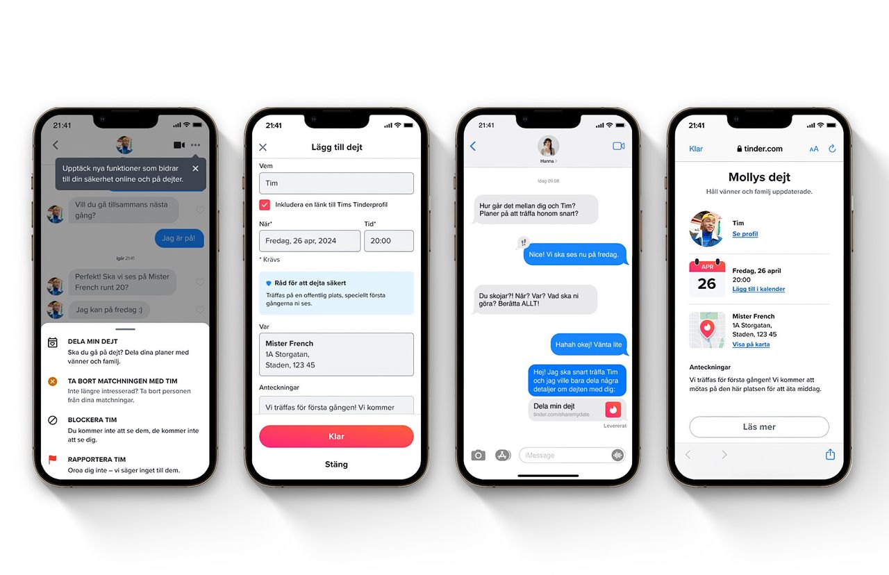 Tinder får funktion för att dela dejter
