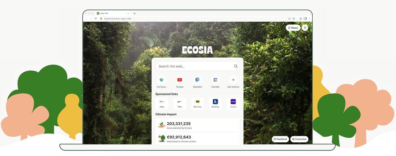 Ecosia lanserar en grön webbläsare
