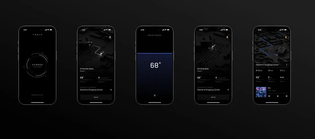 Tesla visar upp sin taxiapp