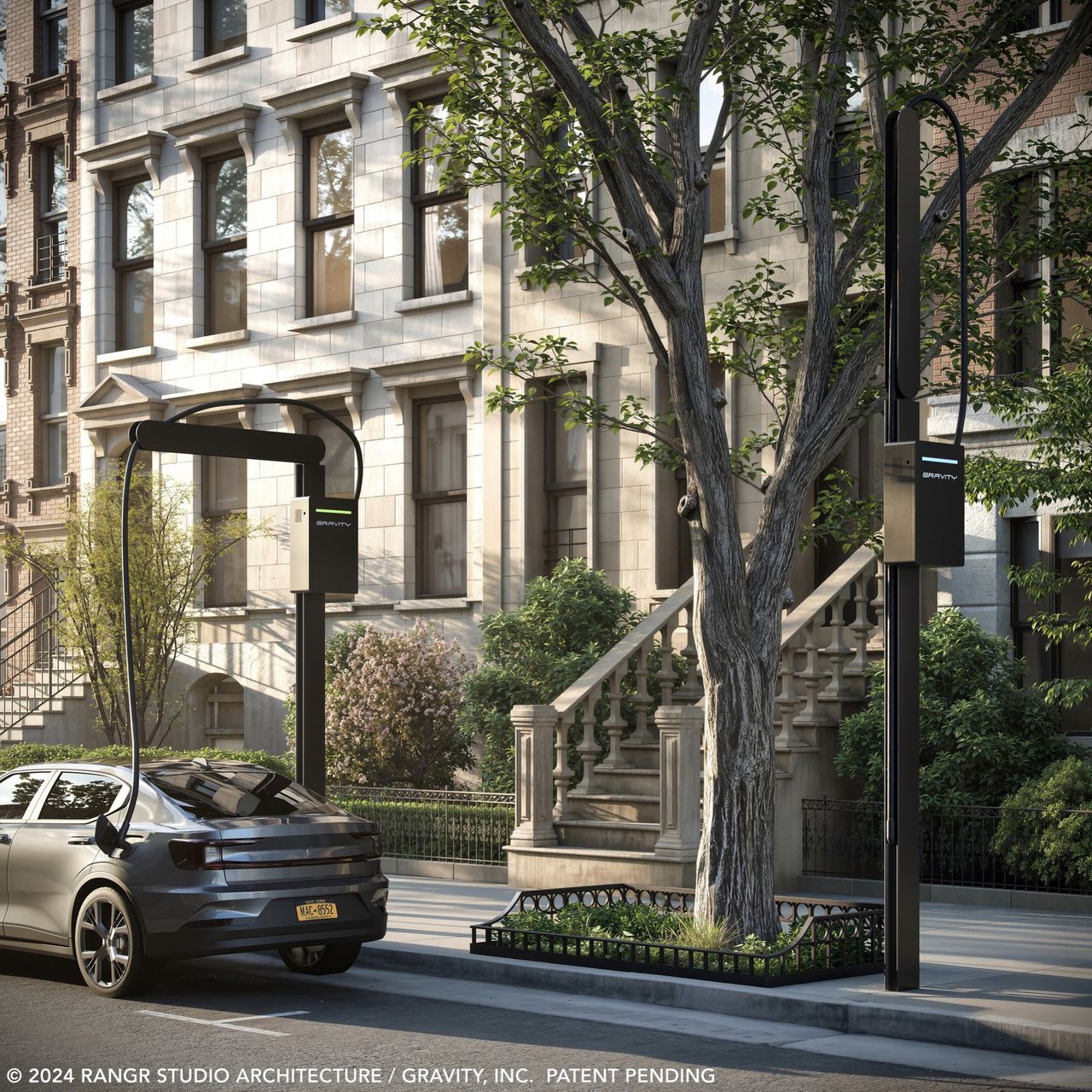 Företag visar koncept med laddträd