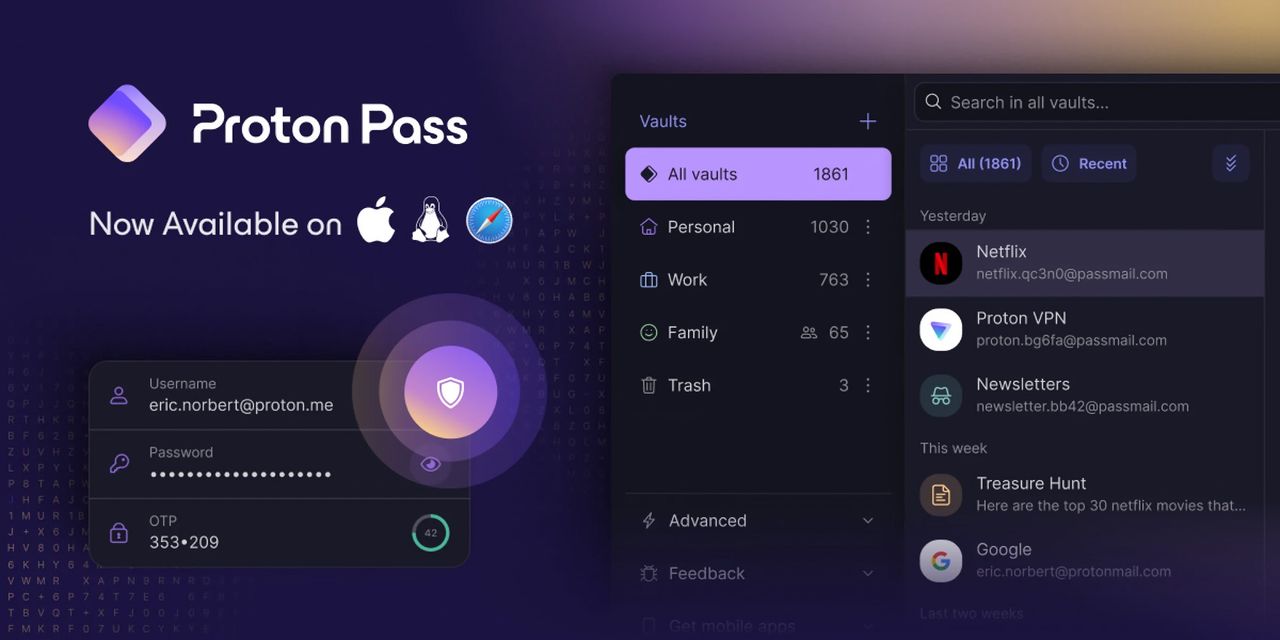 Proton Pass släpps till MacOS och Linux