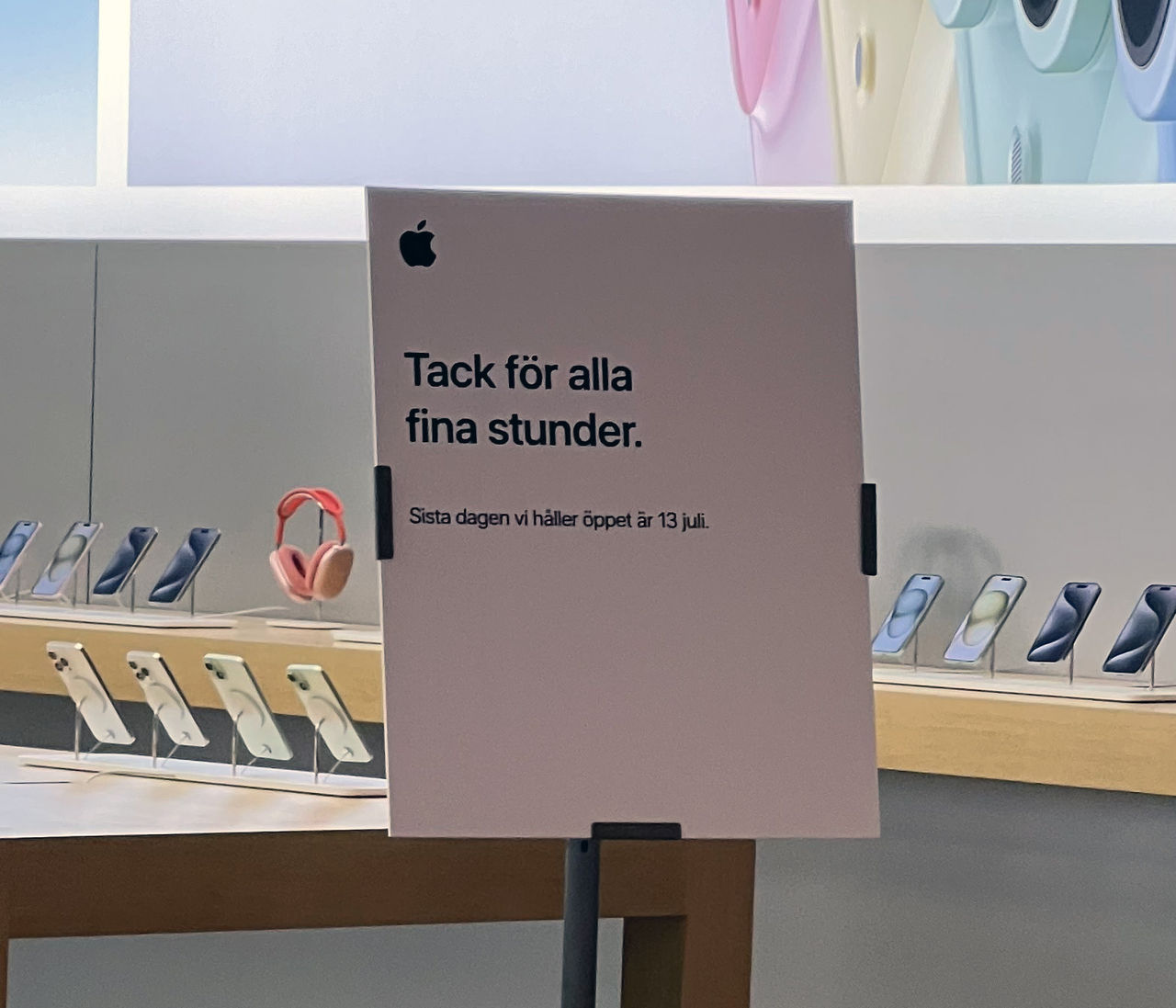 Apple Store Väla stänger 13 juli