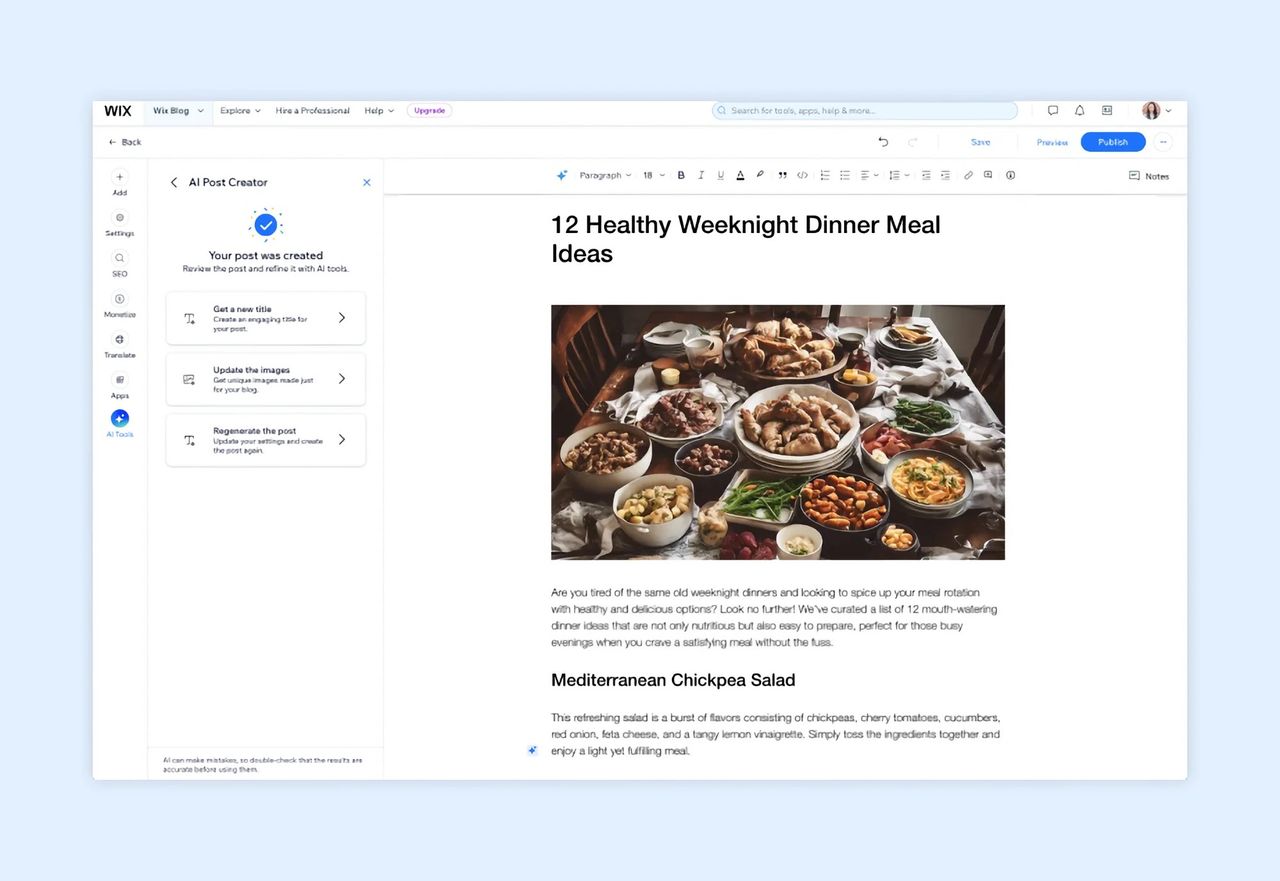 Wix.com släpper AI-baserat bloggverktyg