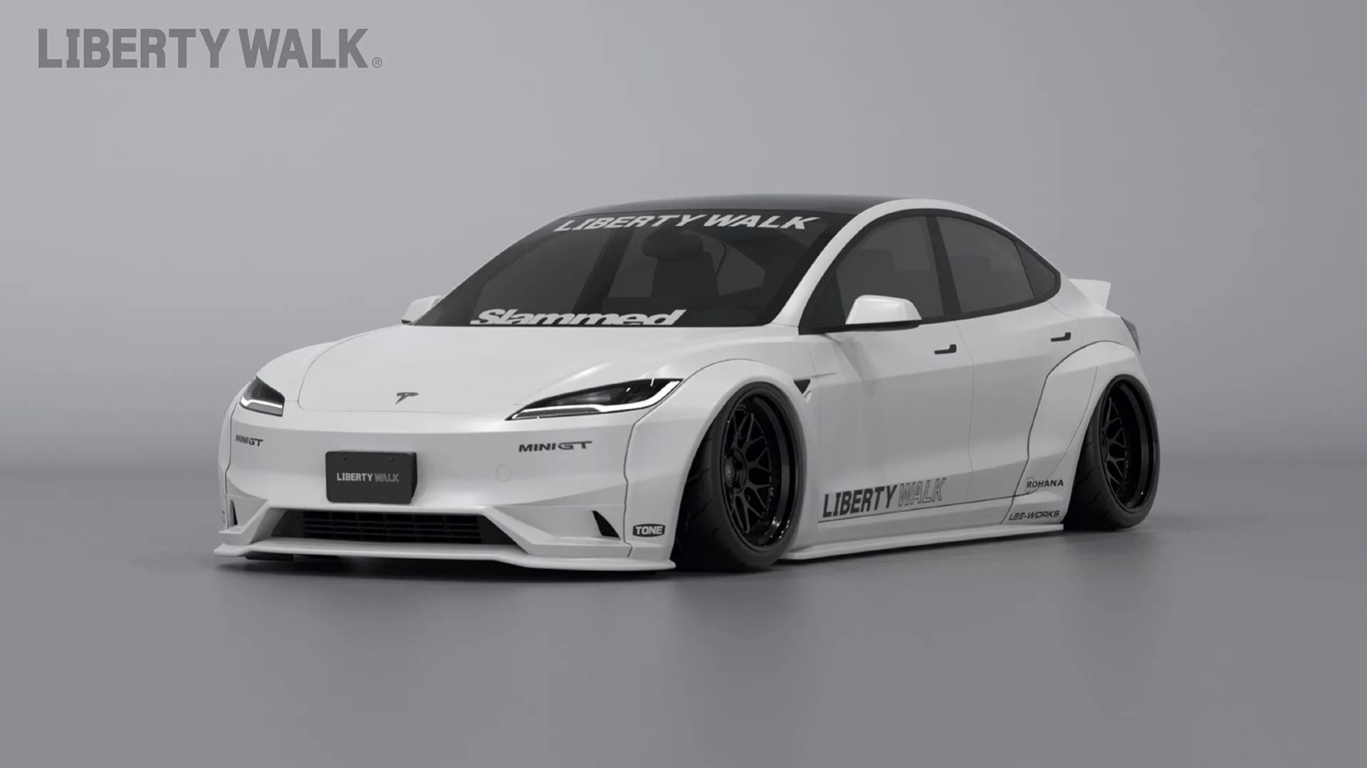 Liberty Walk presenterar nytt kjolpaket till Tesla Model 3