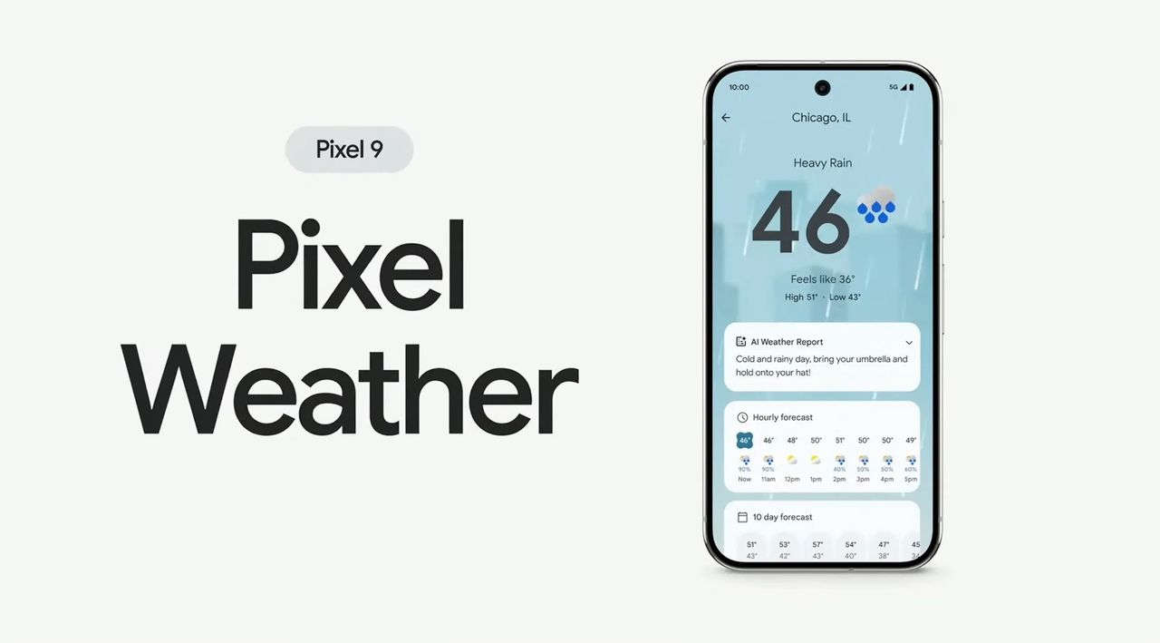 Pixel 9 får en ny Väder-app