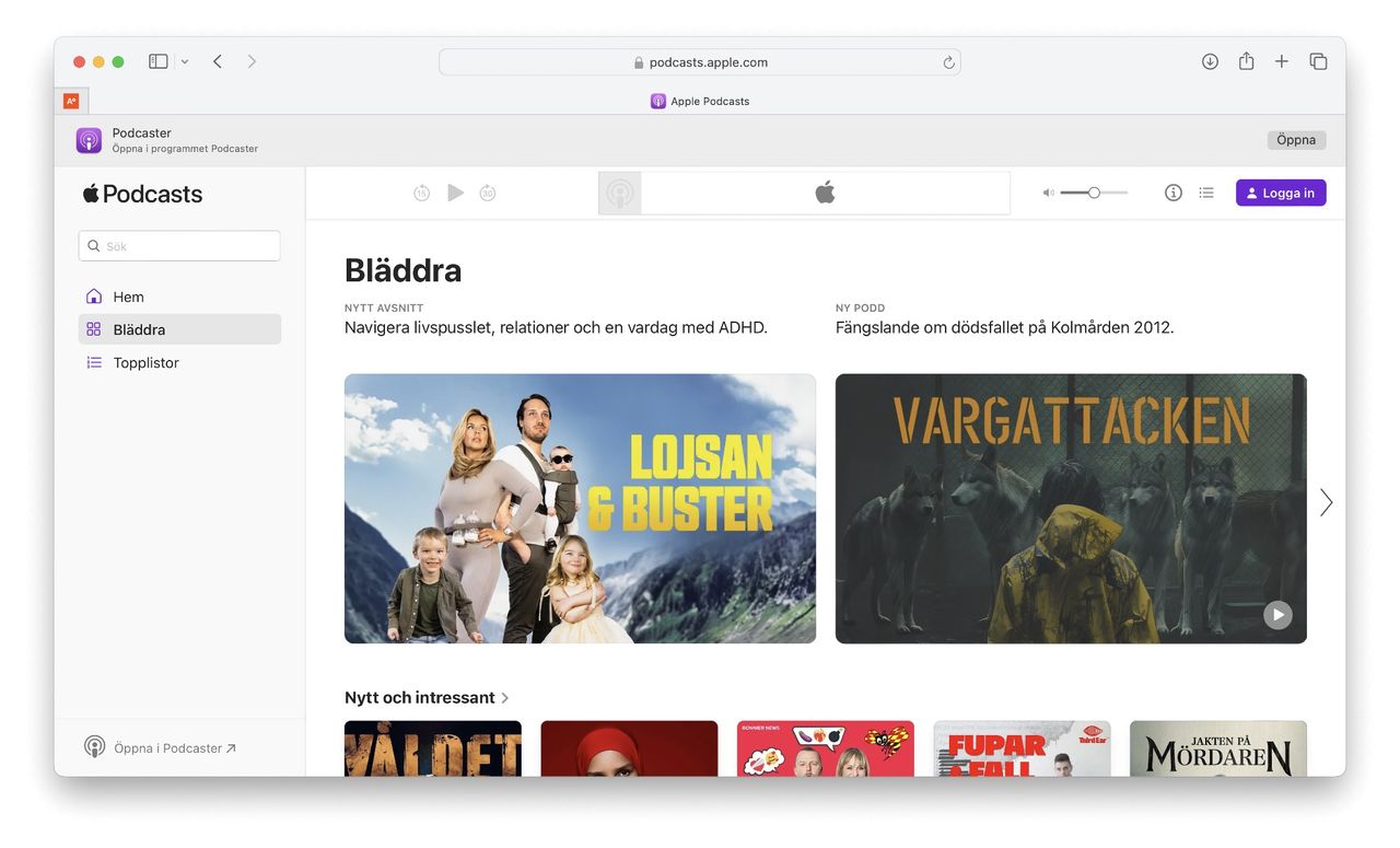 Apple Podcaster finns nu på webben
