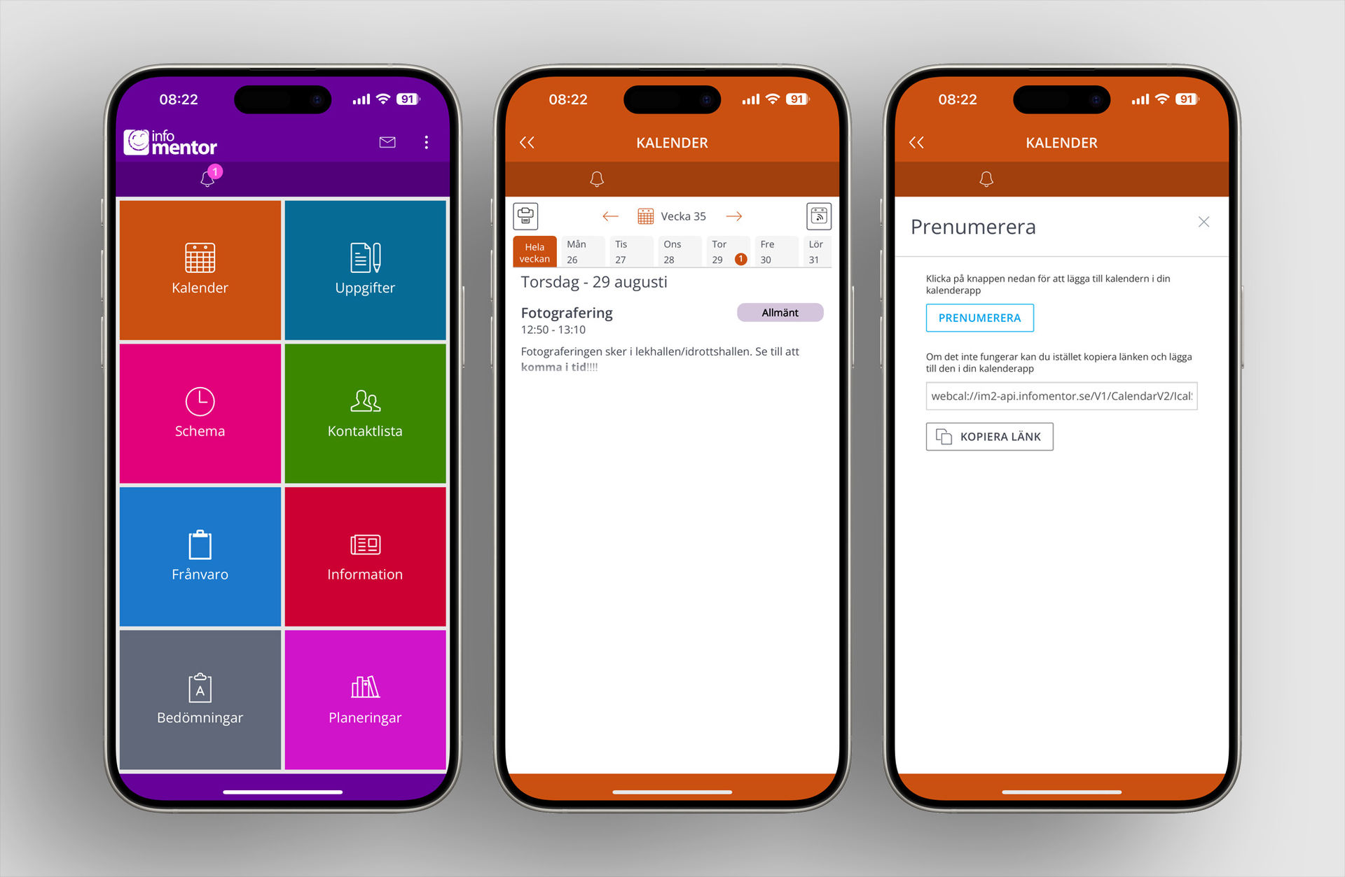 Få in ditt skolbarns kalender i din kalender