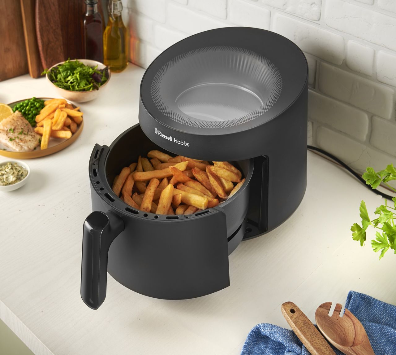 Airfryer med glastak och invändigt ljus