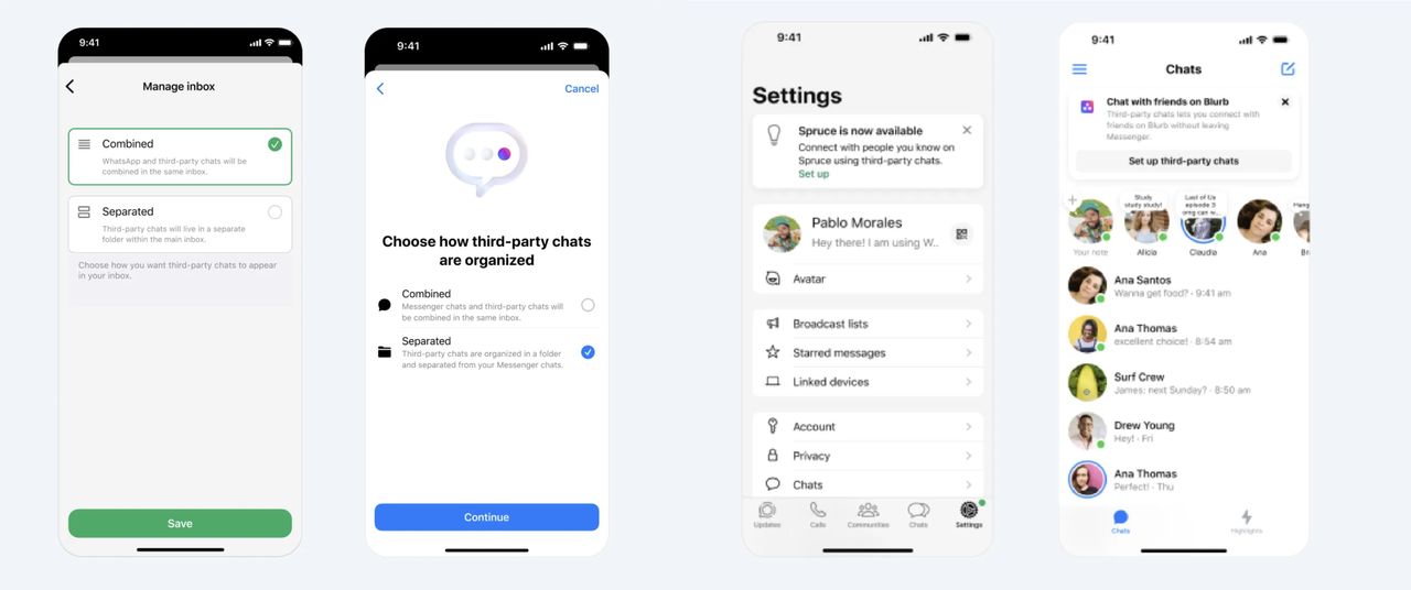 WhatsApp och Messenger öppnas upp för tredjepart