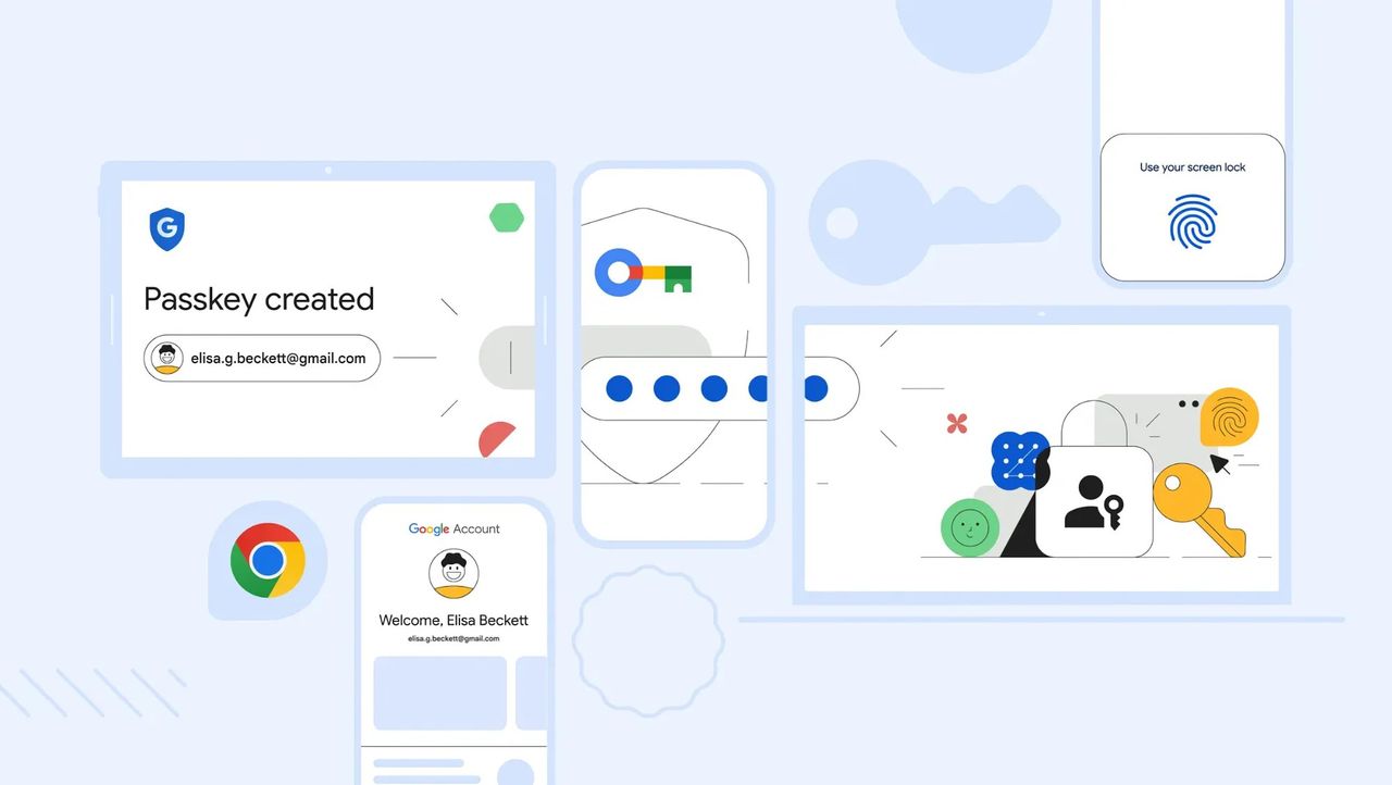 Google lösenordshanterare får bättre stöd för nycklar