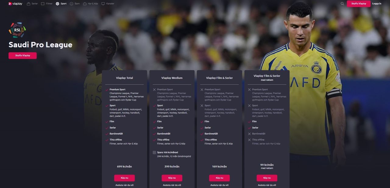 Viaplay köper rättigheter till Saudi Pro League