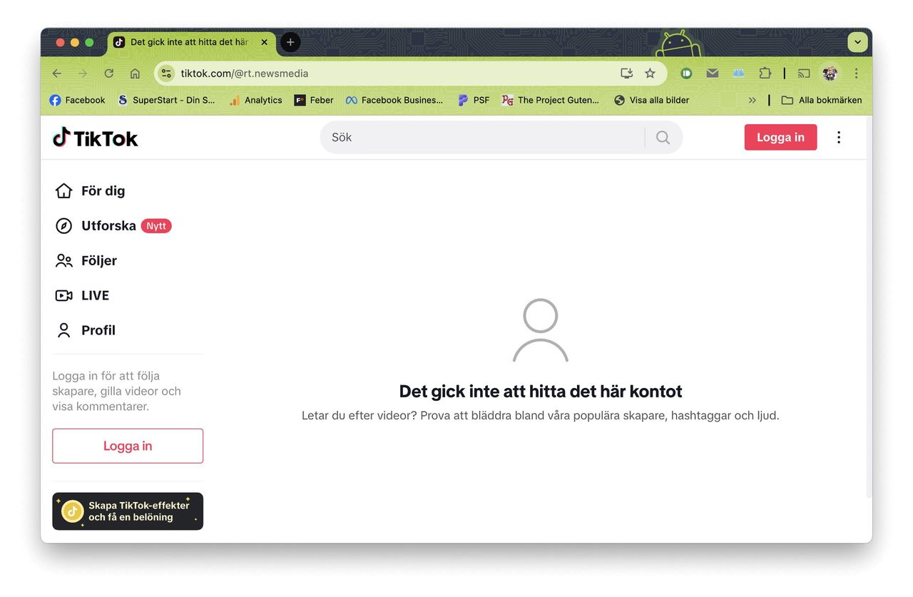 Ryska nyhetstjänster blockerade på TikTok