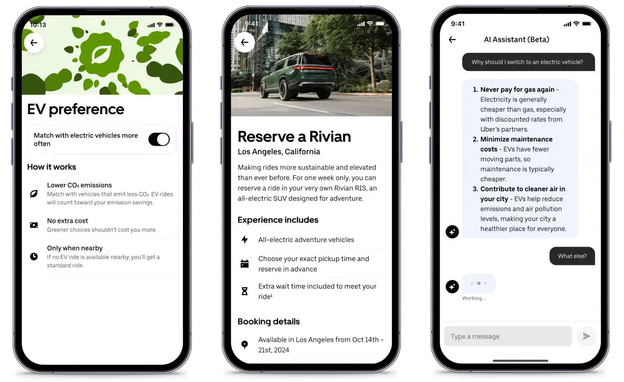 Uber lanserar alternativ för bara elbilar