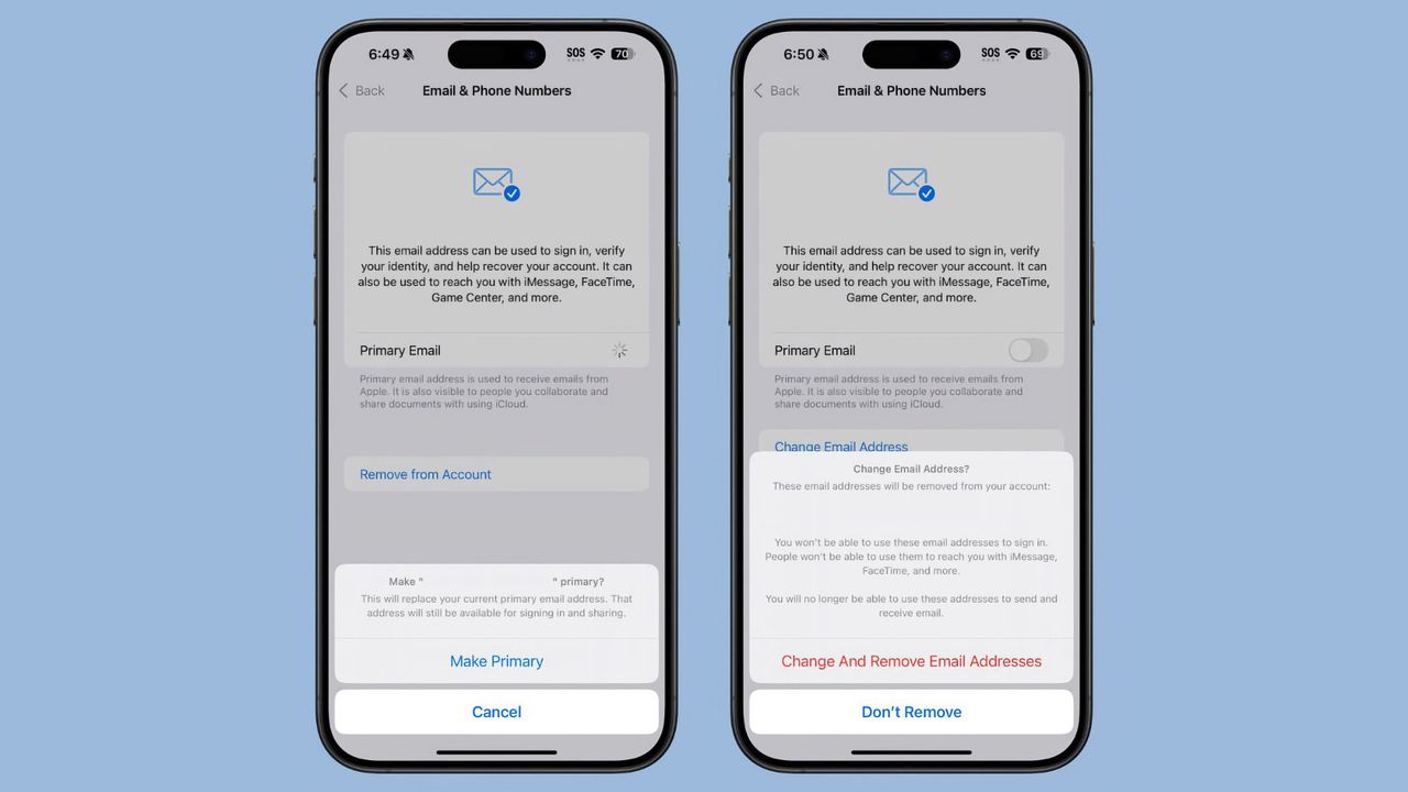 Lättare att byta iCloud-mejl med iOS 18.1