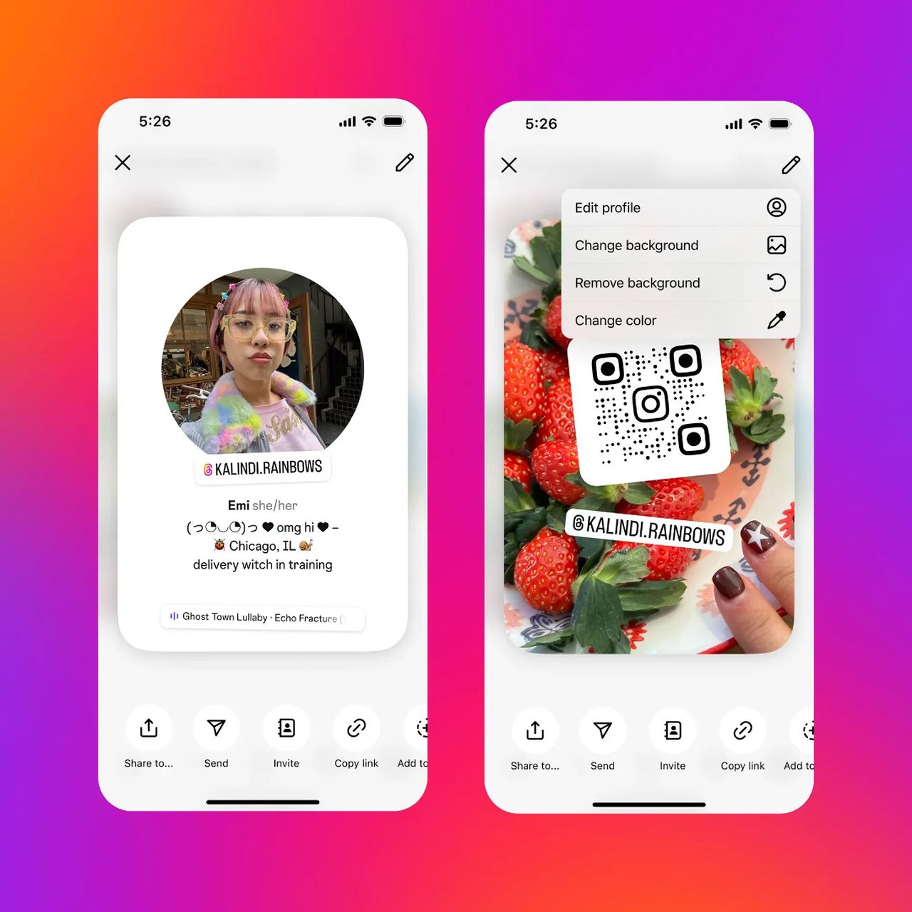 Instagram får digitala visitkort