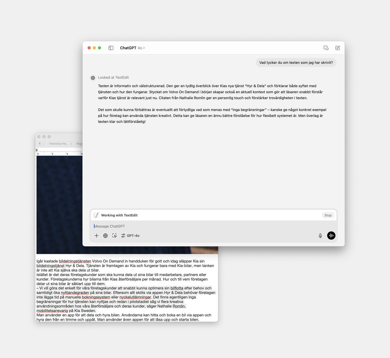 ChatGPT på Mac kan nu arbeta med andra appar