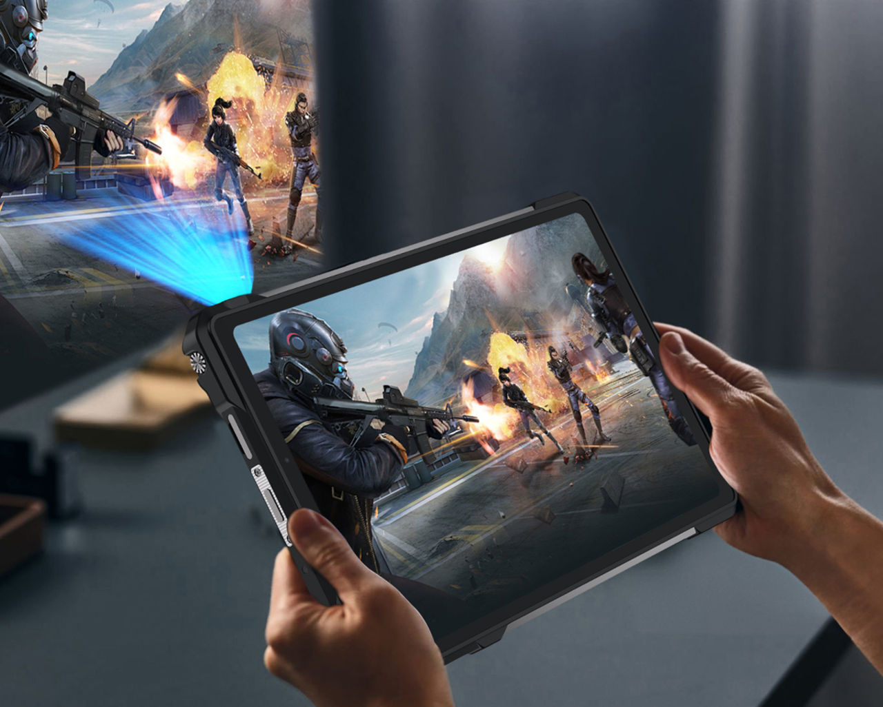 Tank Pad är en tablet med inbyggd projektor