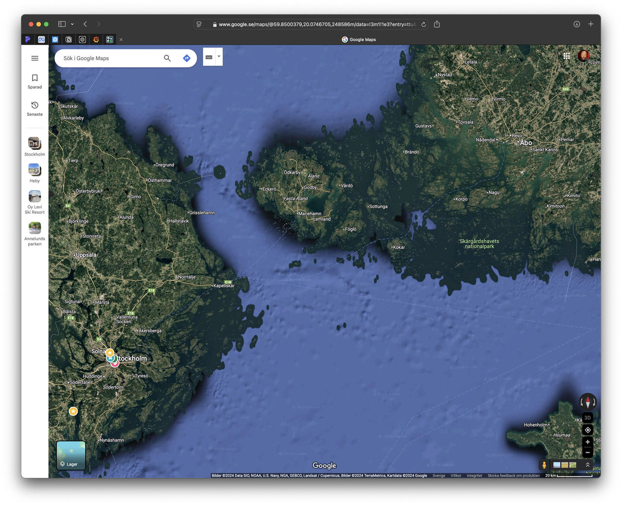 Stockholms skärgård har blivit land på Google Maps