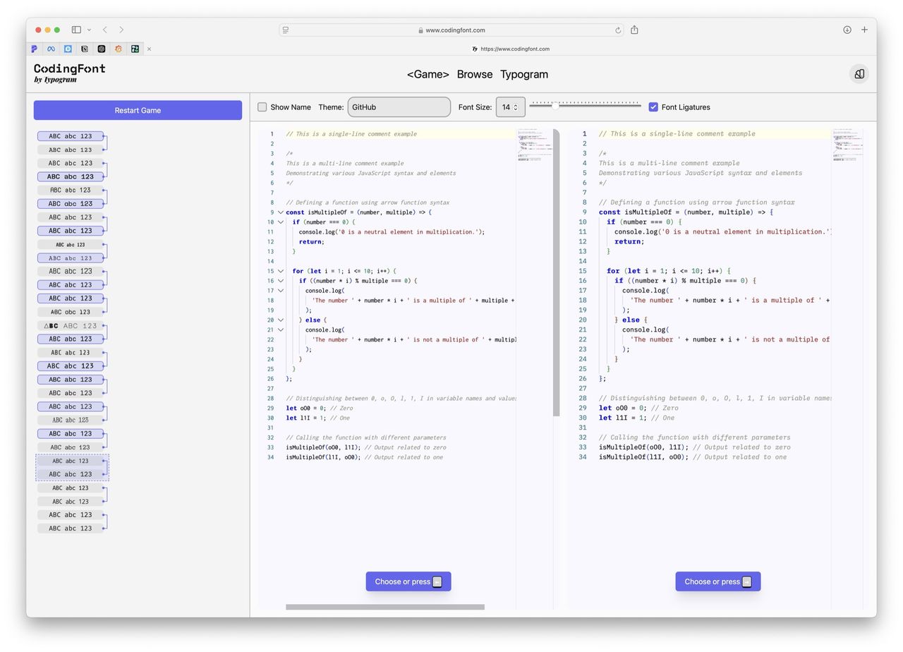 Hitta ditt typsnitt för kod