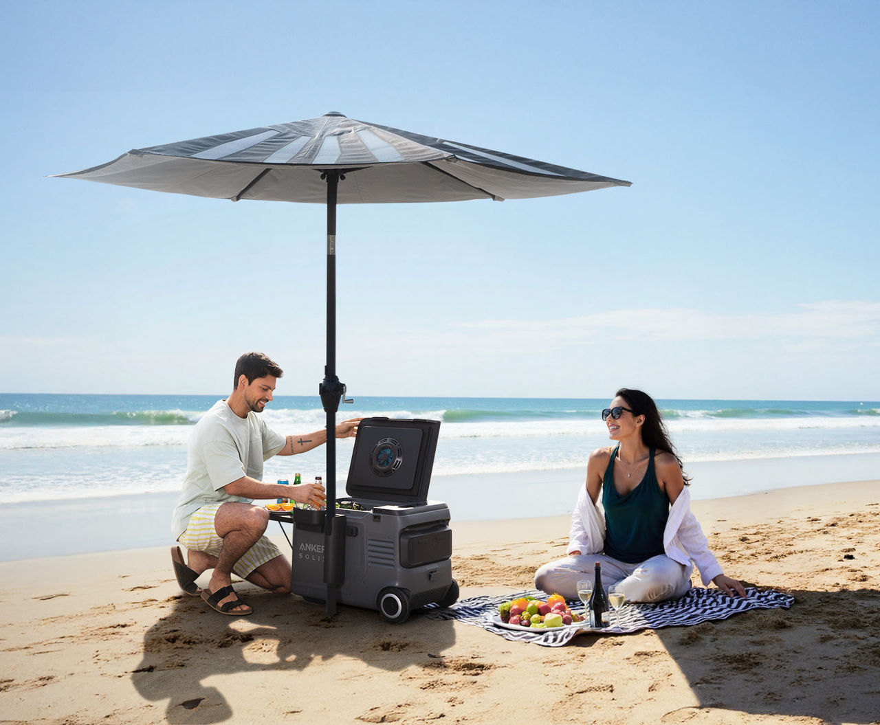 Anker släpper parasoll med solpaneler