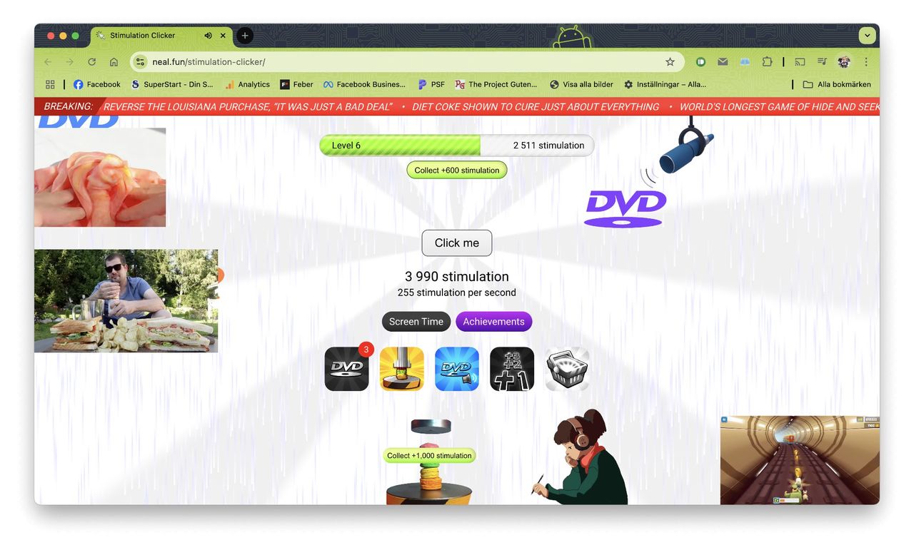Klicka dig fram i Stimulation Clicker