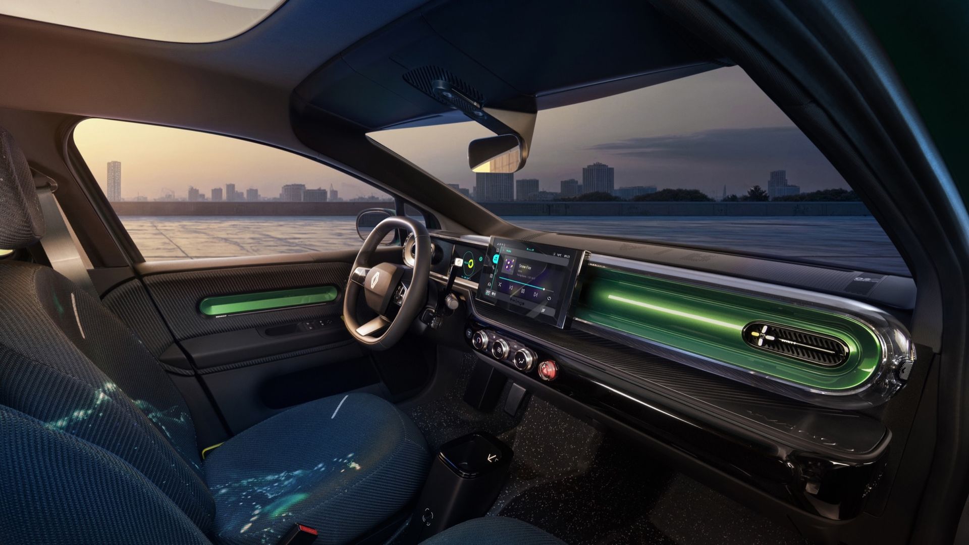 Nu får vi se hur Twingo E-tech ser ut på insidan