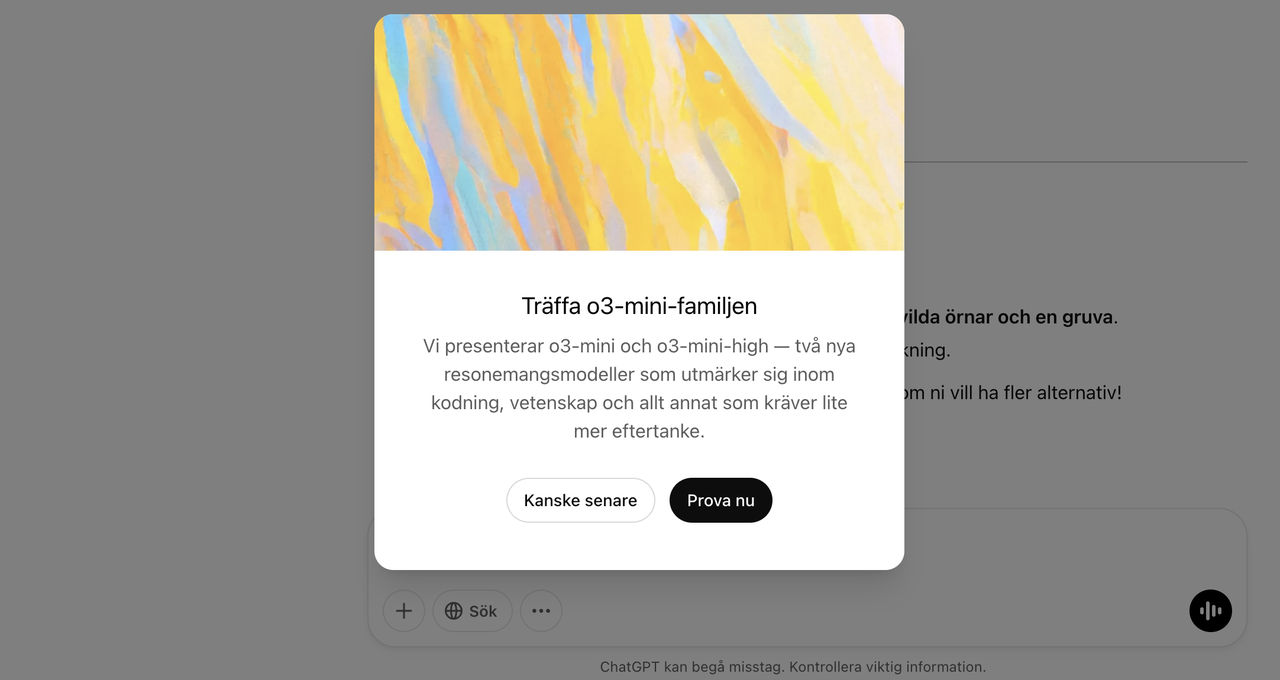 OpenAI släpper nya AI-modell o3-mini