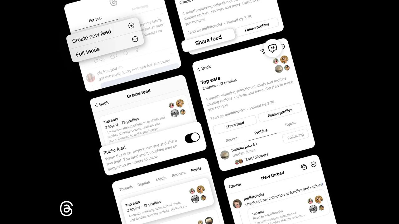 Threads får delningsbara flöden