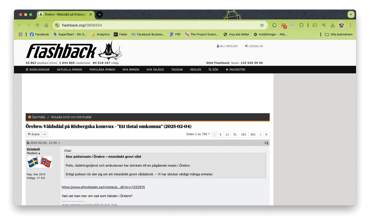 Flashbacks servrar pallade inte trycket efter skolskjutning