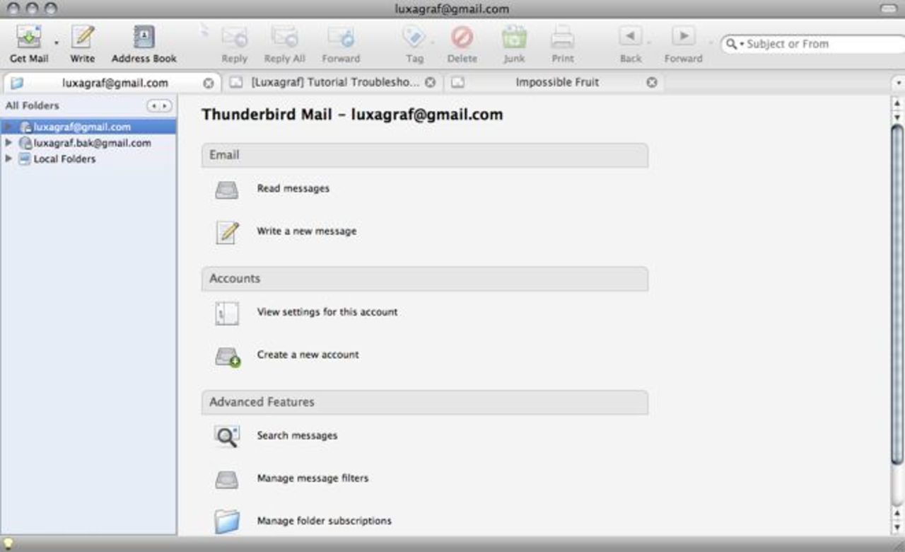 Mozilla Thunderbird 3.0 Alpha 1