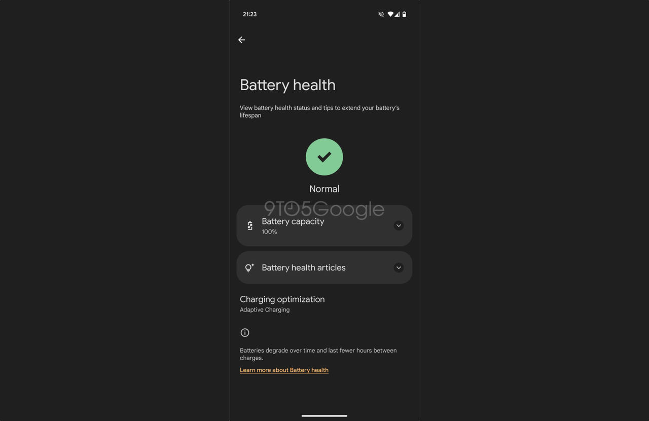 Android 16 kan få meny för batterihälsa