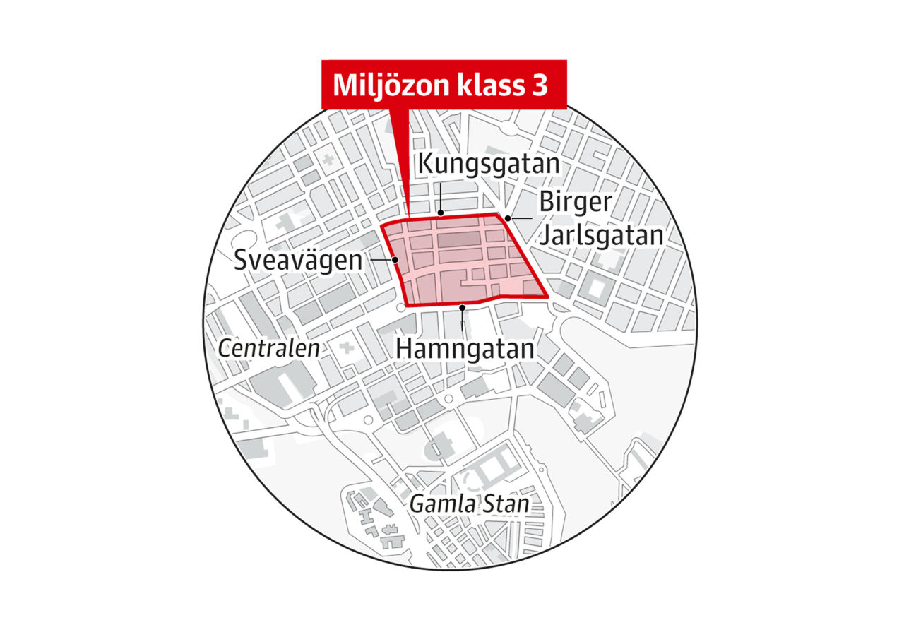 Miljözonen i Stockholms city bryter inte mot lagen