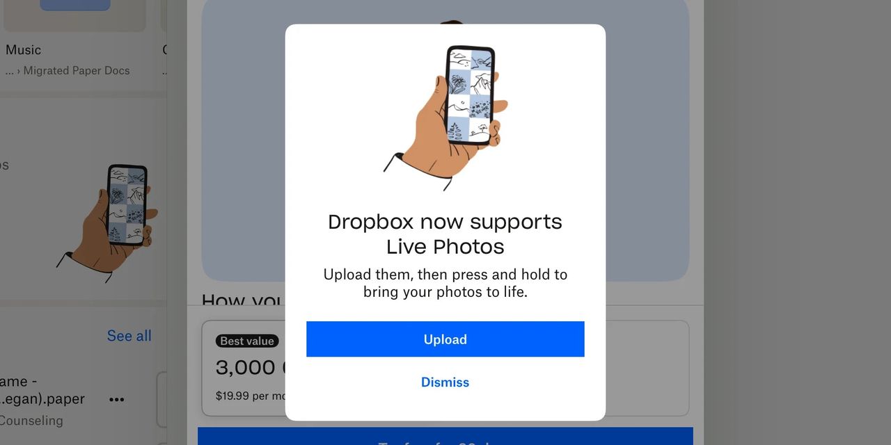 Dropbox kan nu säkerhetskopiera iPhones Live Photo