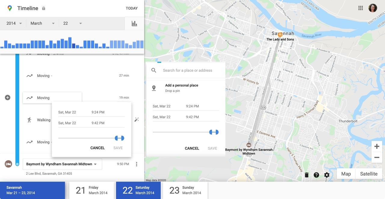 Google Maps återställer förlorad historik