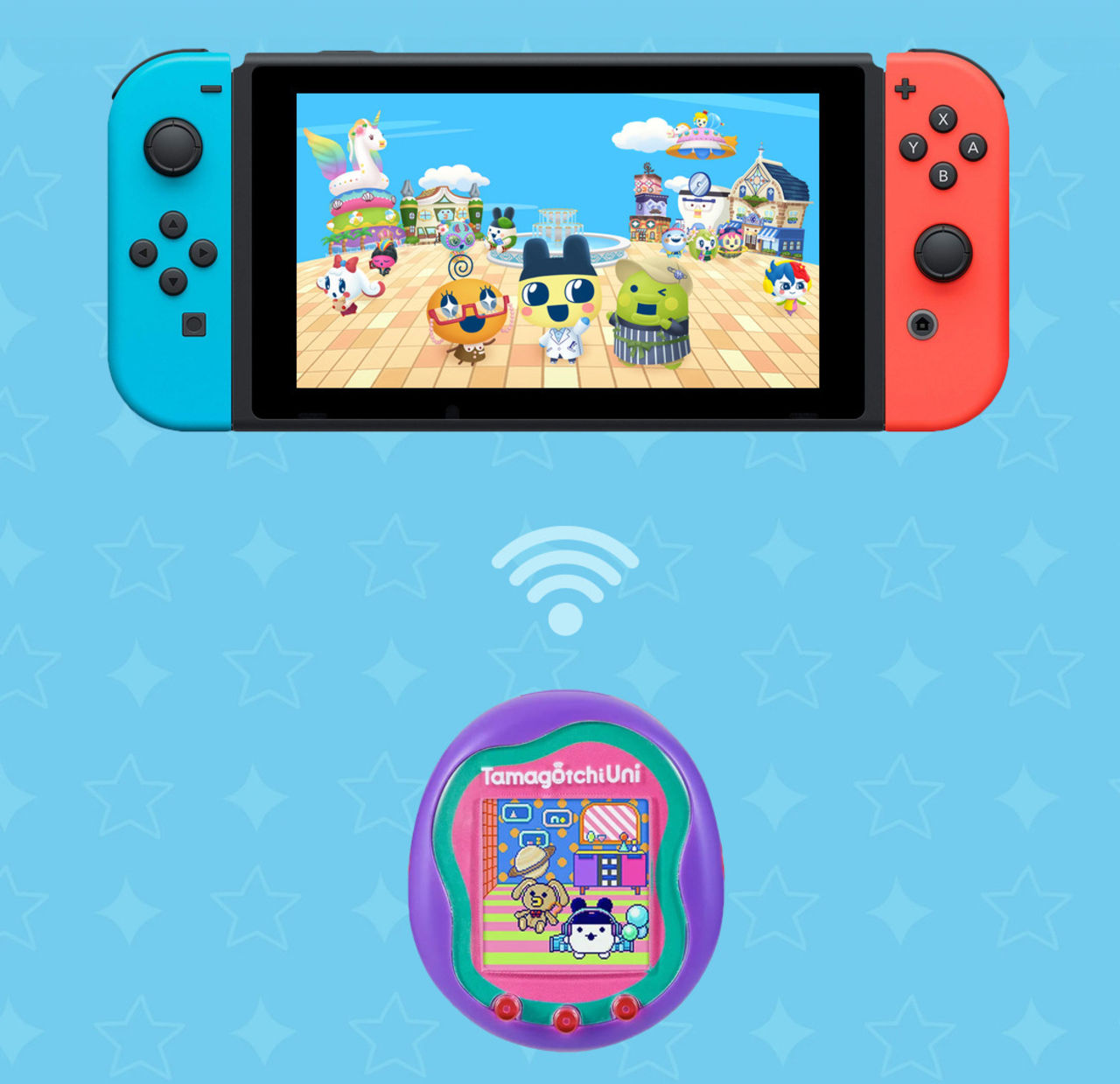 Tamagotchi Plaza kan kopplas ihop med Tamagotchi Uni