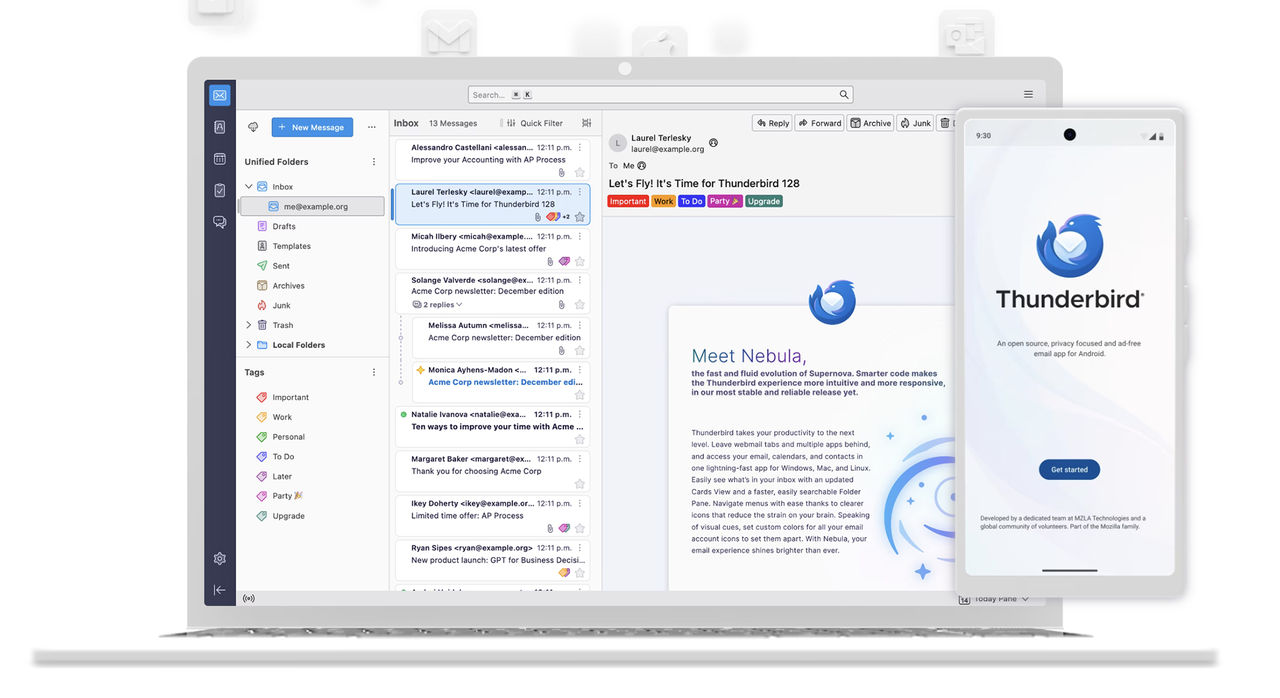 Epostklienten Thunderbird ska bli mer som Gmail