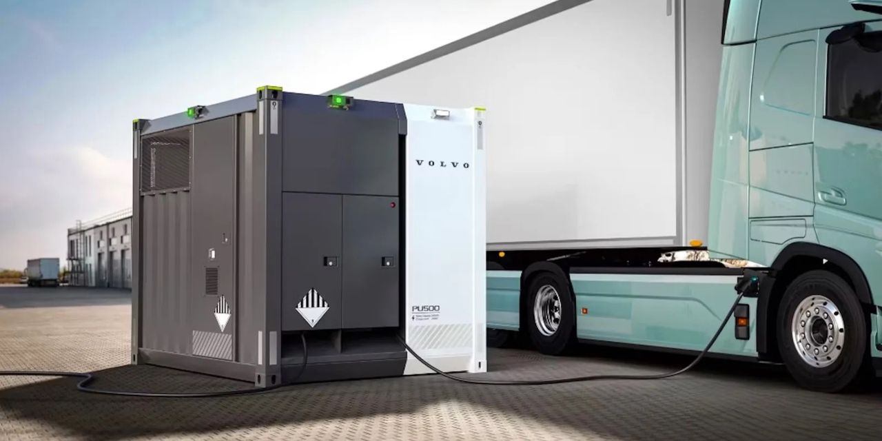 Energilager med inbyggd snabbladdare från Volvo Energy
