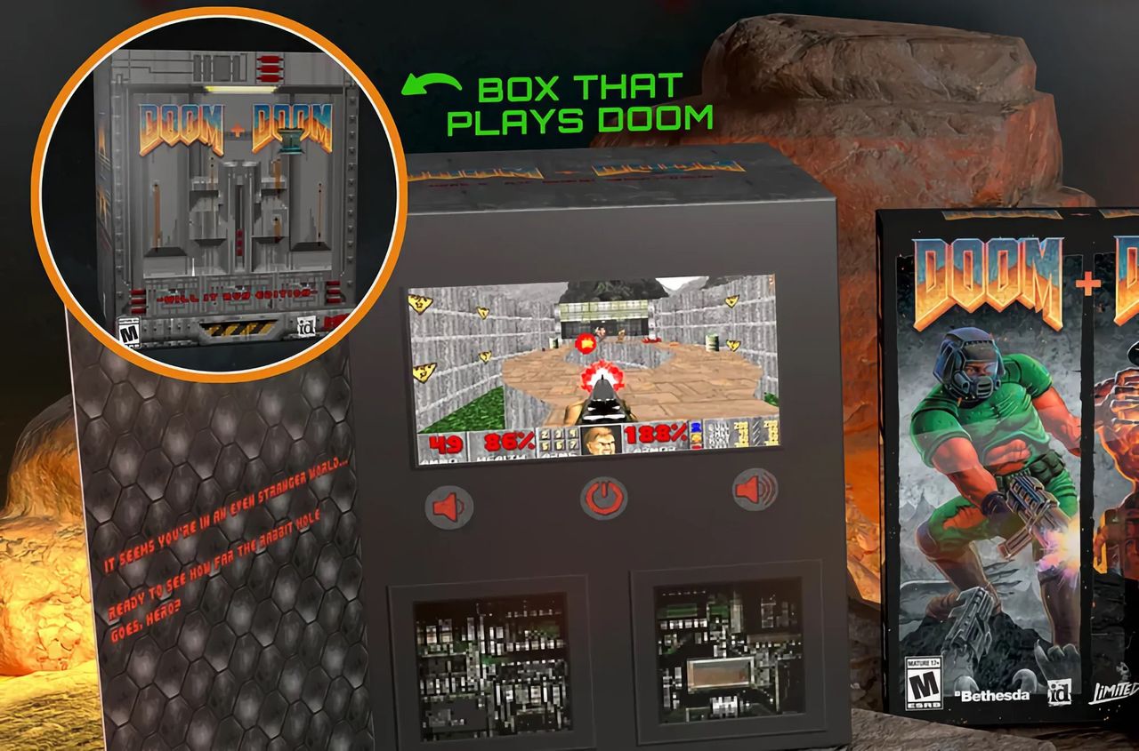 Spela Doom på en spelförpackning
