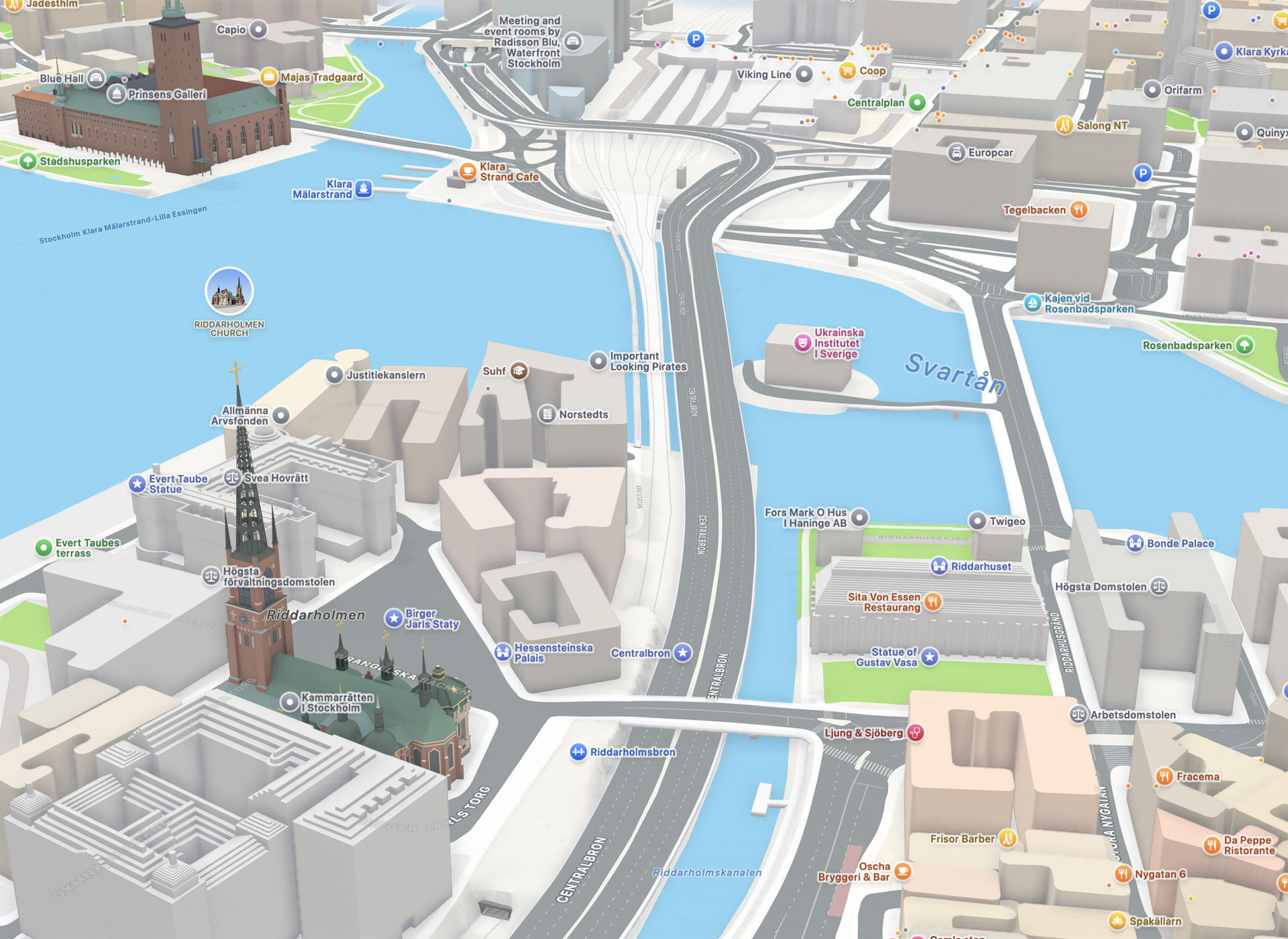 Stockholm blir mer detaljerat på Apple Maps