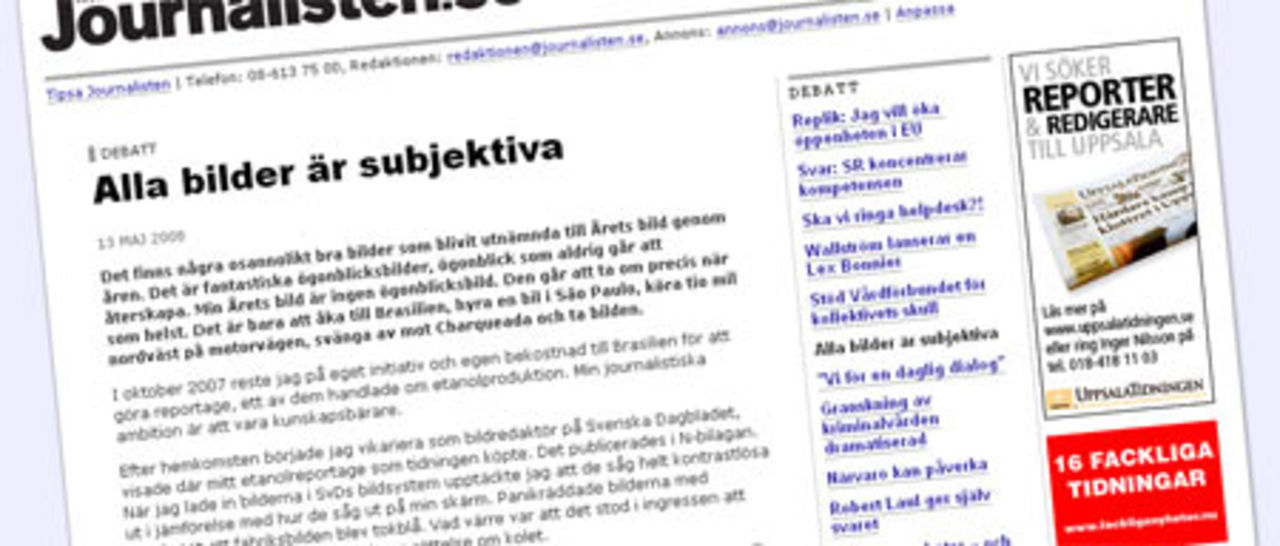 Årets Bild-vinnarens försvarstal