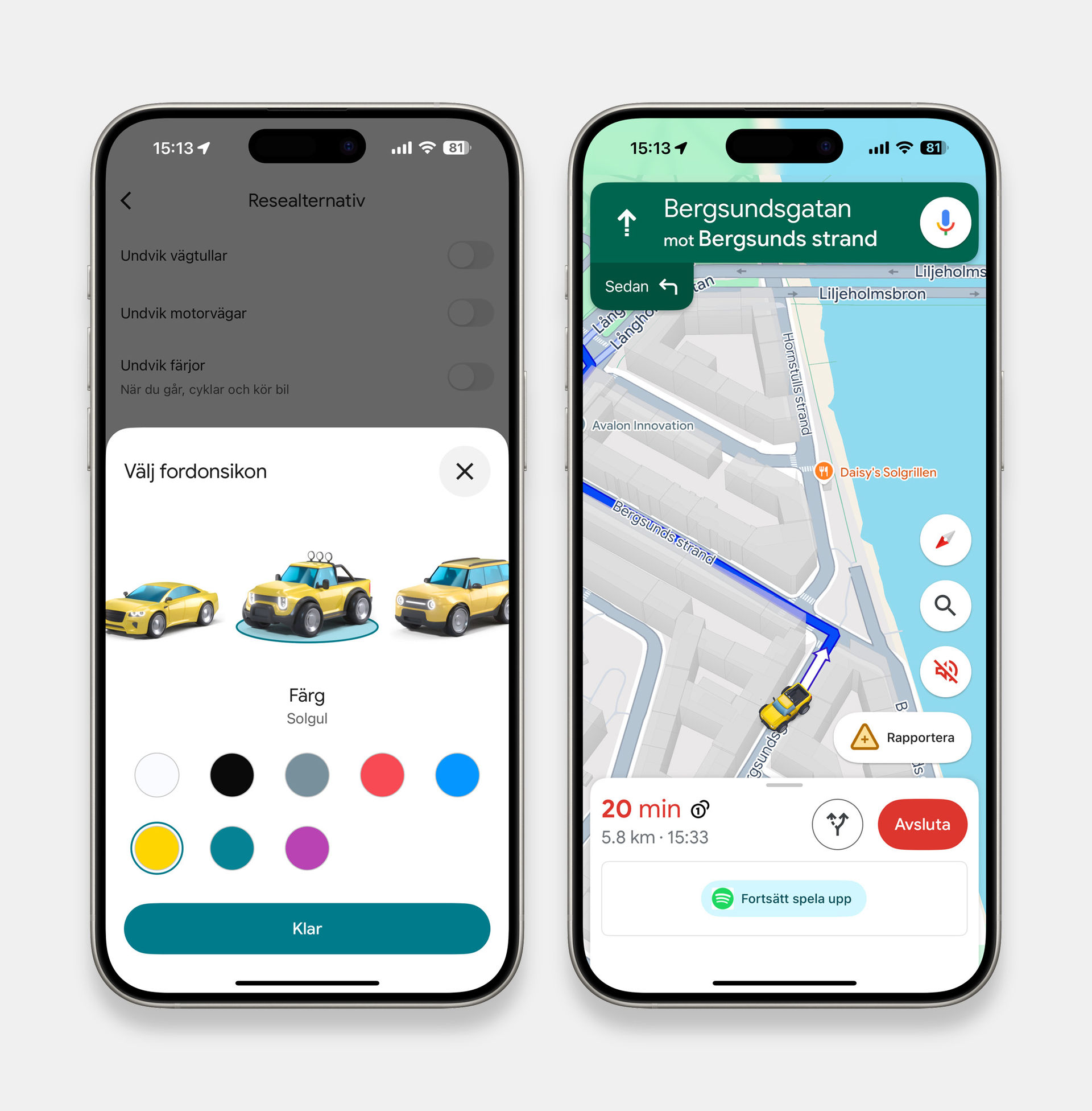 Så ändrar du din bil i Google Maps