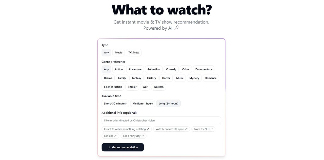 Hitta något att titta på med hjälp av AI
